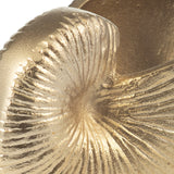 6" Metal Hollow Shell Vase Contemporary Decorative Champagne Gold Glam Coastal Ocean Beach Shell Vase for Home or