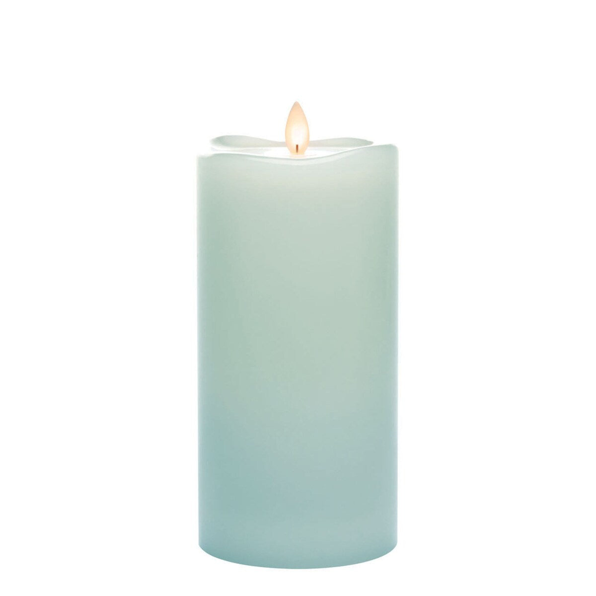 8" Wave Top Smooth LED Pillar Candle - 3.75"L x 3.75"W x 8"H