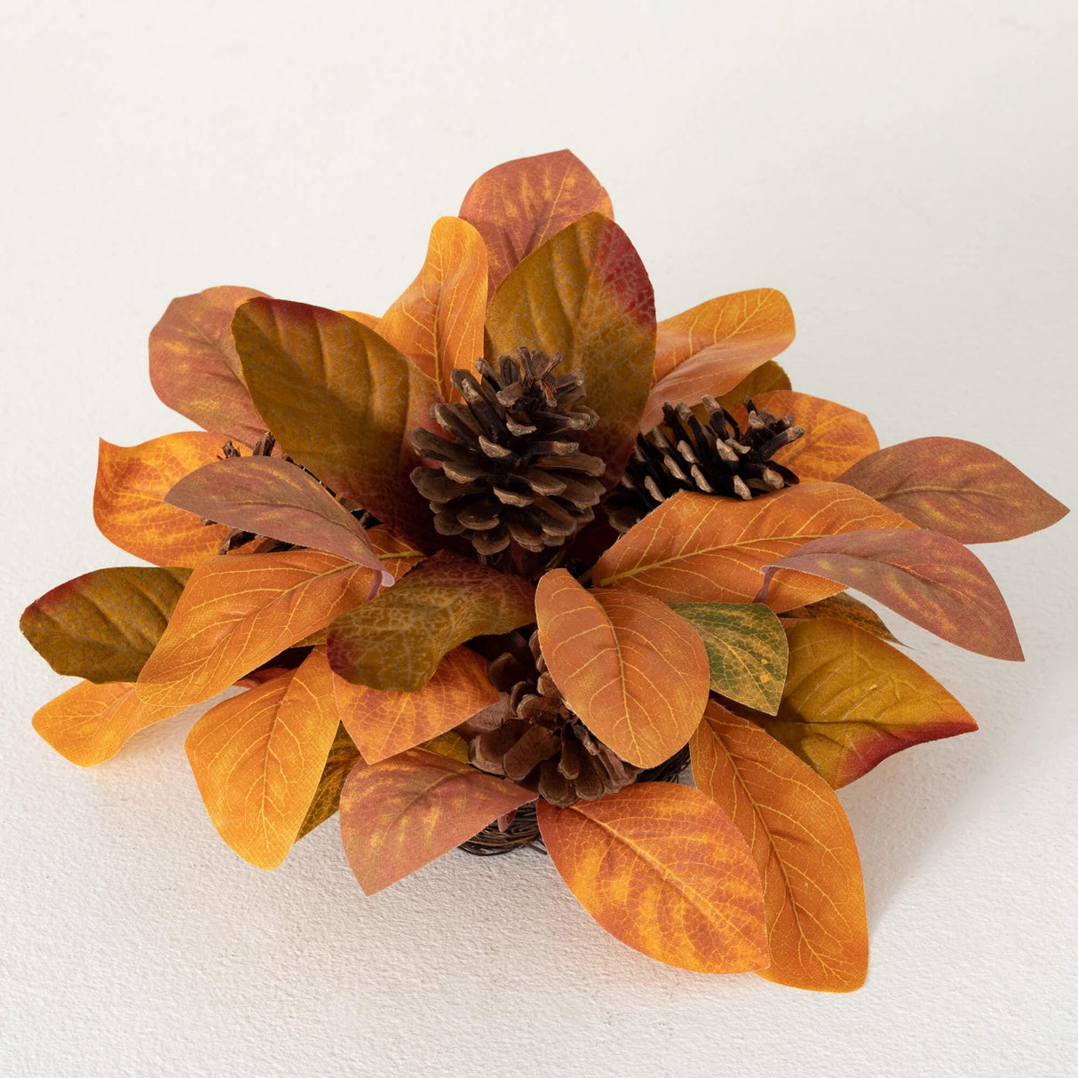 6"H Sullivans Fall Leaf Orb, Orange - 10.5"L x 10.5"W x 6"H