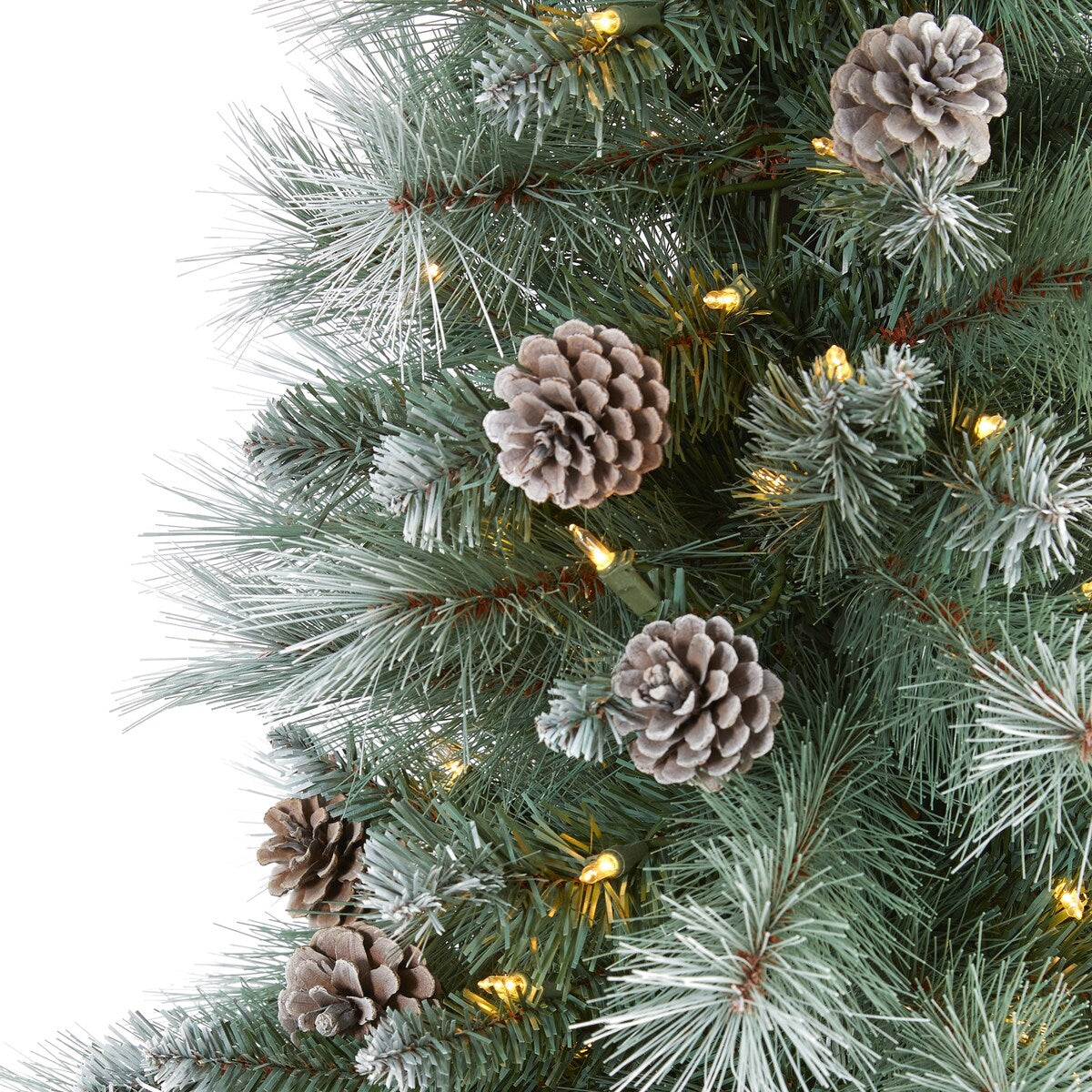 6' Frosted Tip British Columbia Mountain Pine Artificial Christmas Tree with 250 Clear Lights,
