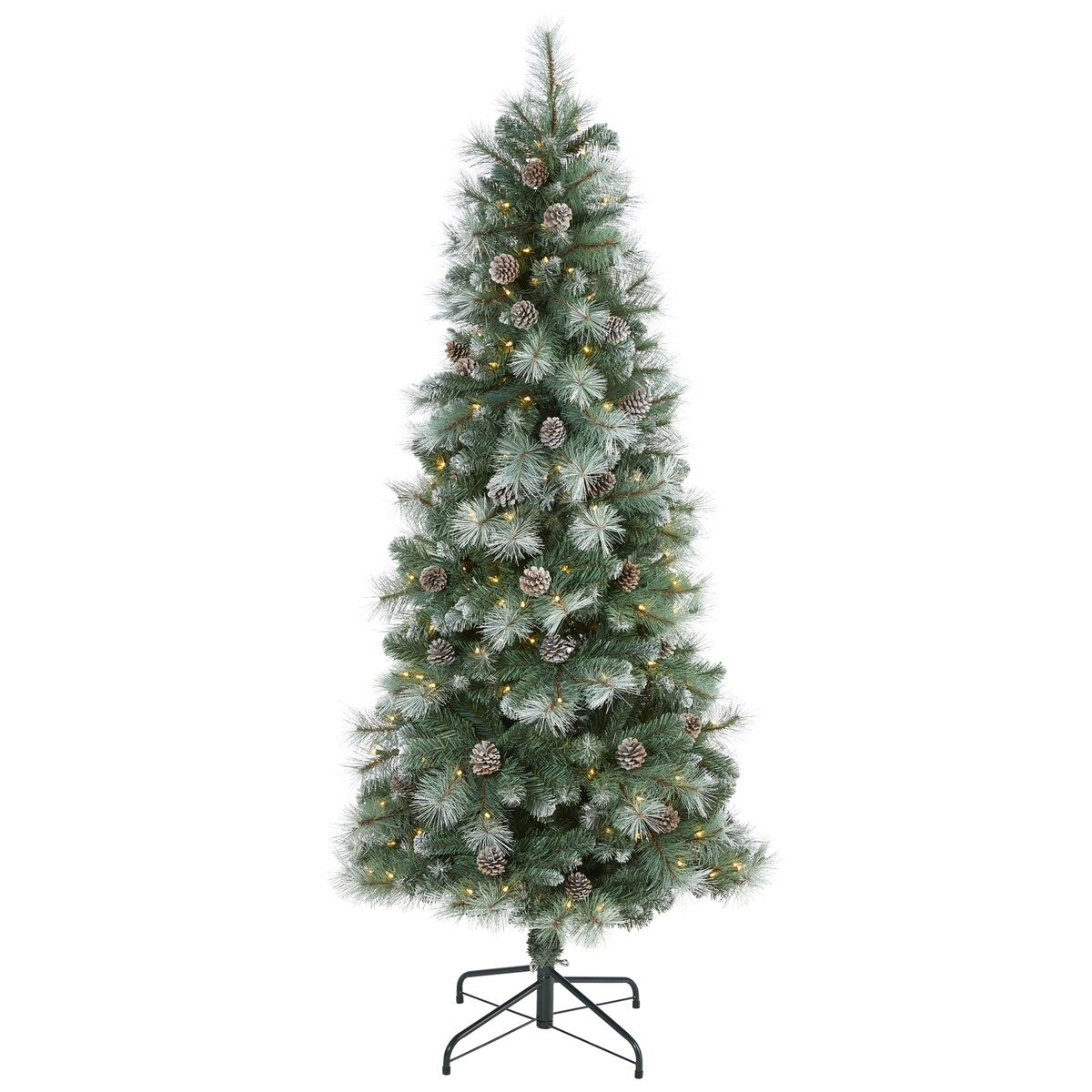 6' Frosted Tip British Columbia Mountain Pine Artificial Christmas Tree with 250 Clear Lights,