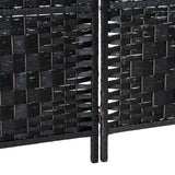 6' Tall Wicker Weave 6 Panel Room Divider Privacy Screen - Black