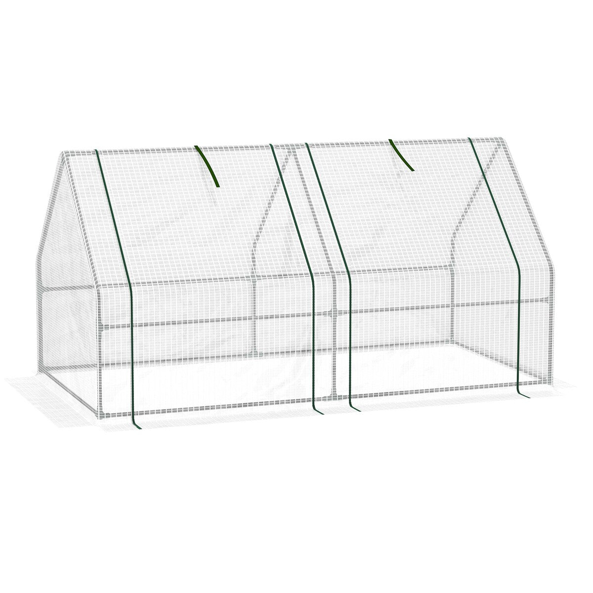 6' x 3' x 3' Portable Mini Greenhouse Outdoor Garden with Large Zipper Doors and Water/UV PE Cover