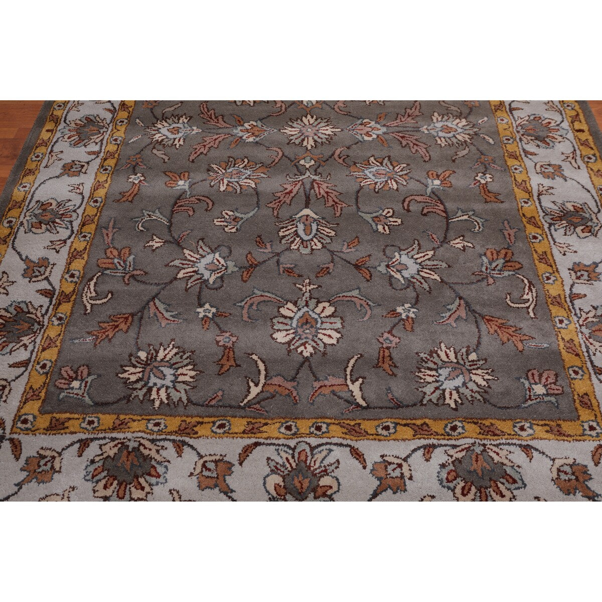 6'x9' Hand Tufted Wool Oriental Area Rug Dark Grey, Light Grey Color - 6' x 9'