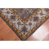 6'x9' Hand Tufted Wool Oriental Area Rug Dark Grey, Light Grey Color - 6' x 9'