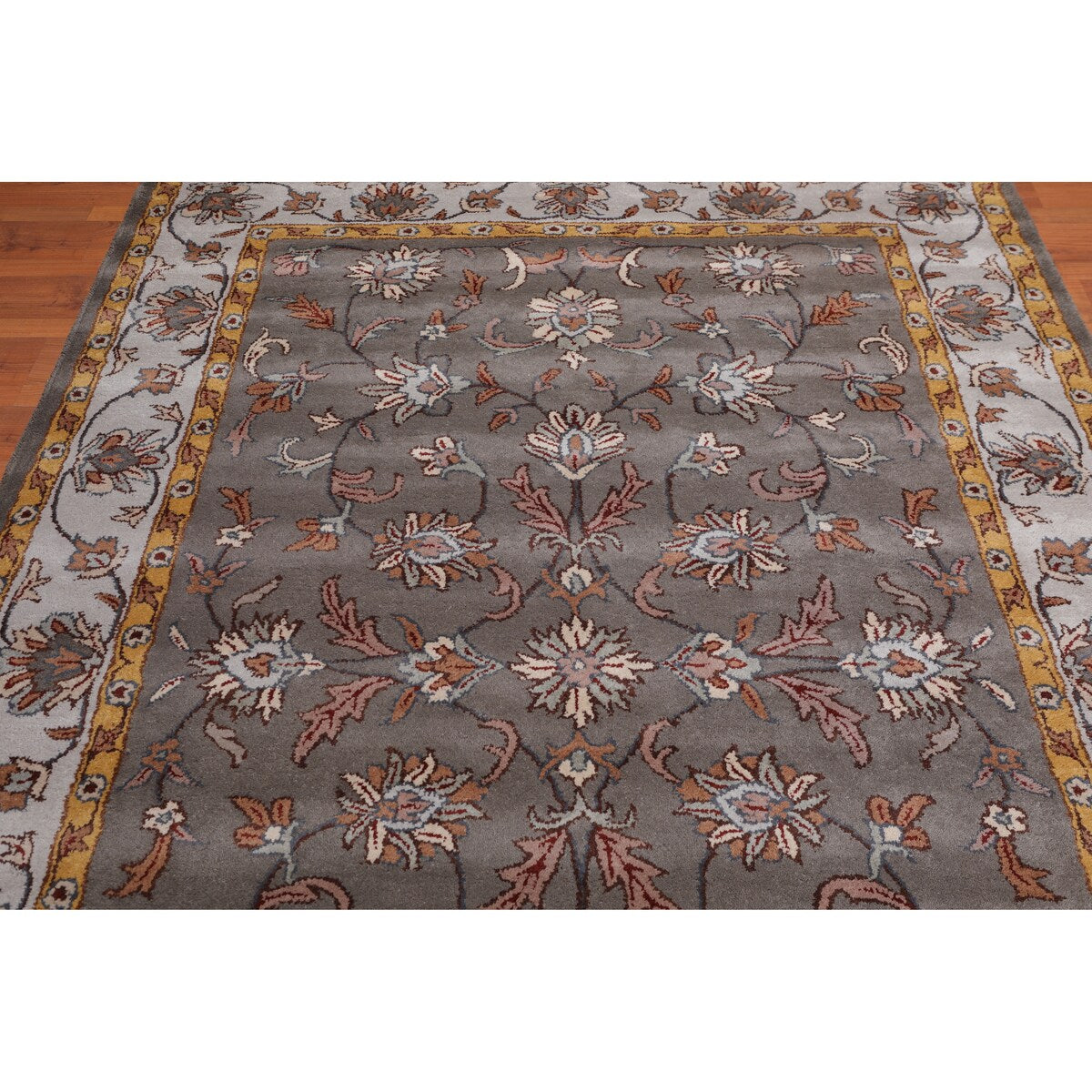 6'x9' Hand Tufted Wool Oriental Area Rug Dark Grey, Light Grey Color - 6' x 9'