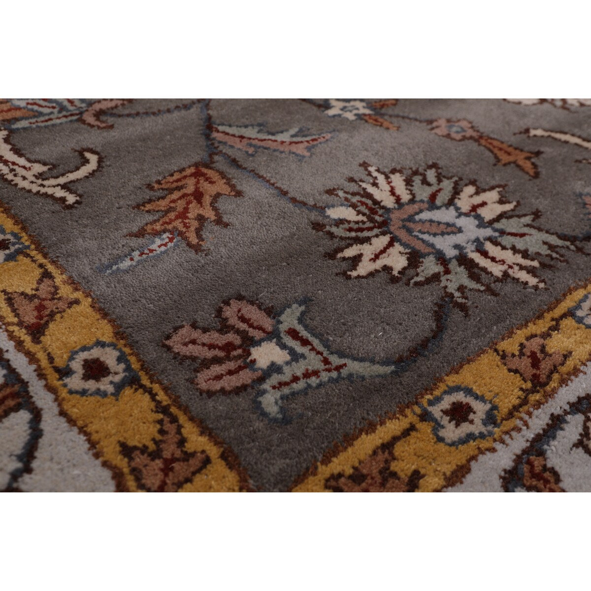 6'x9' Hand Tufted Wool Oriental Area Rug Dark Grey, Light Grey Color - 6' x 9'