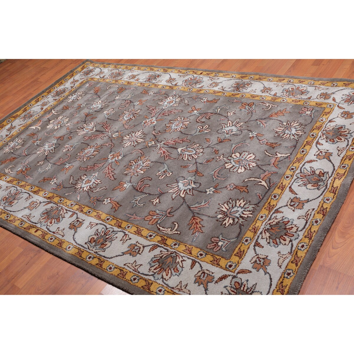 6'x9' Hand Tufted Wool Oriental Area Rug Dark Grey, Light Grey Color - 6' x 9'