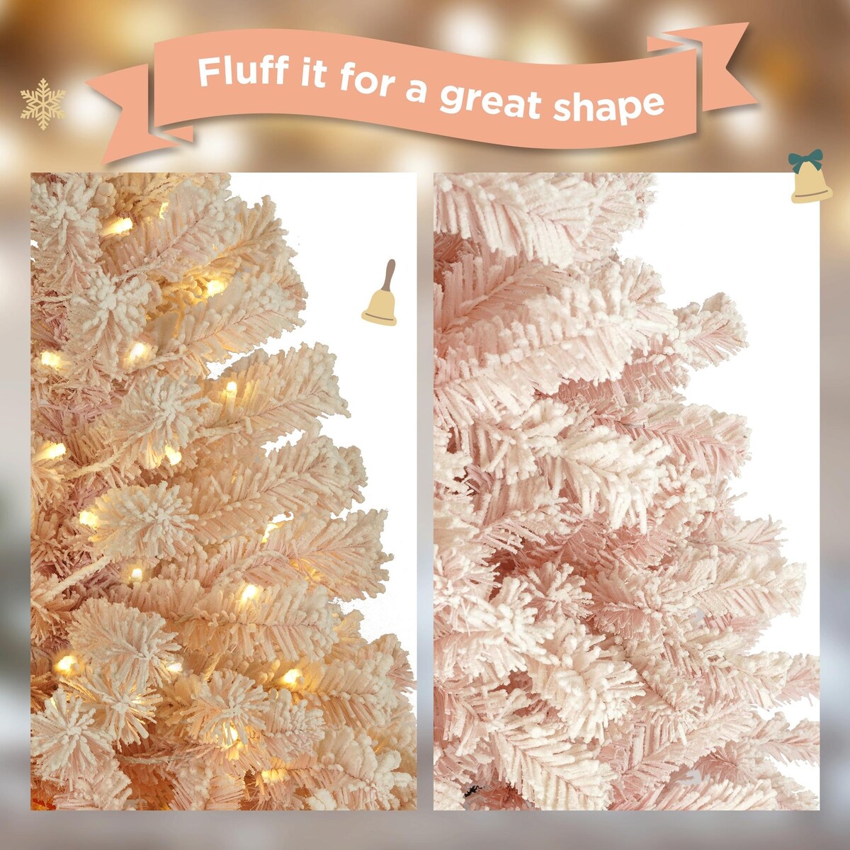 6ft Artificial Christmas Tree with 300 LED Lights and 600 Bendable Branches