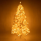 6ft Artificial Christmas Tree with 300 LED Lights and 600 Bendable Branches
