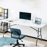 6ft Plastic Rectangle Folding Table, White