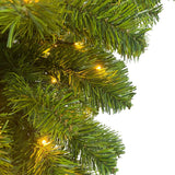6ft Upside Down Green Christmas Tree, Xmas Tree with LED Warm White Lights,