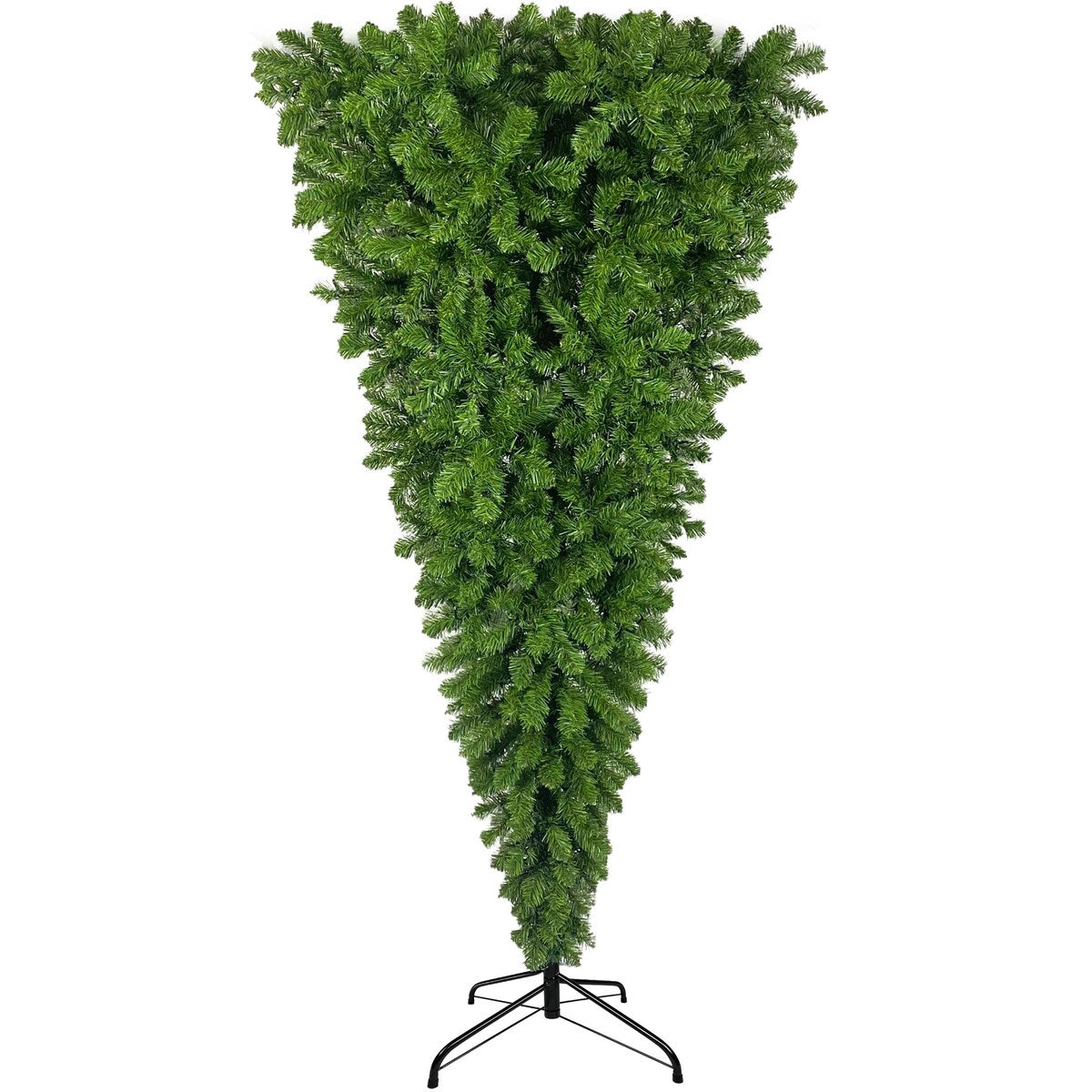 6ft Upside Down Green Christmas Tree, Xmas Tree with LED Warm White Lights,