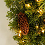 6ft Upside Down Hanging Quarter Tree,Christmas Tree Hanging from The Ceiling with 300 LED Warm White Lights,600 Lush Branch Tips