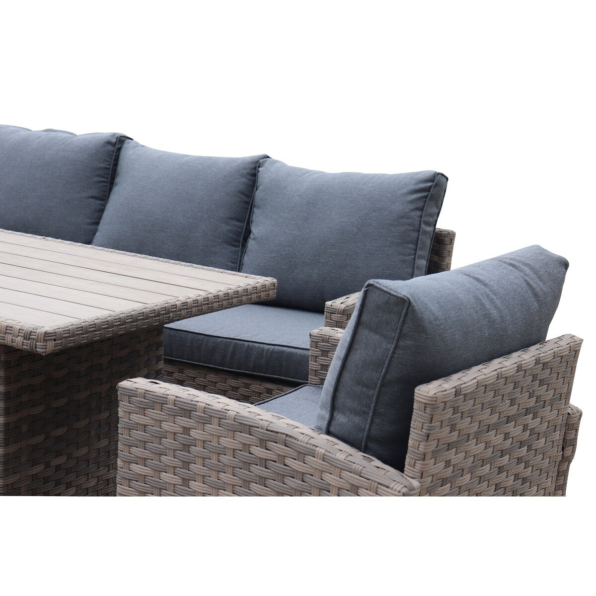 6pcs Outdoor PE Rattan Sofa Set with Removable Cushions