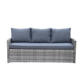 6pcs Outdoor PE Rattan Sofa Set with Removable Cushions