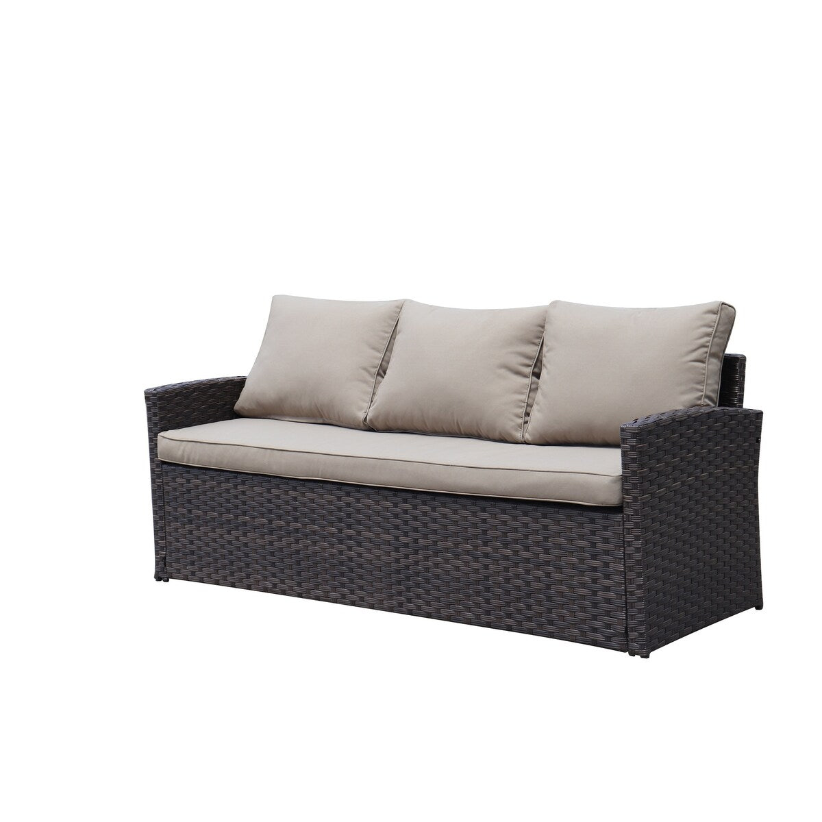 6pcs Outdoor PE Rattan Sofa Set with Removable Cushions
