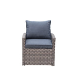6pcs Outdoor PE Rattan Sofa Set with Removable Cushions