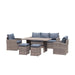 6pcs Outdoor PE Rattan Sofa Set with Removable Cushions