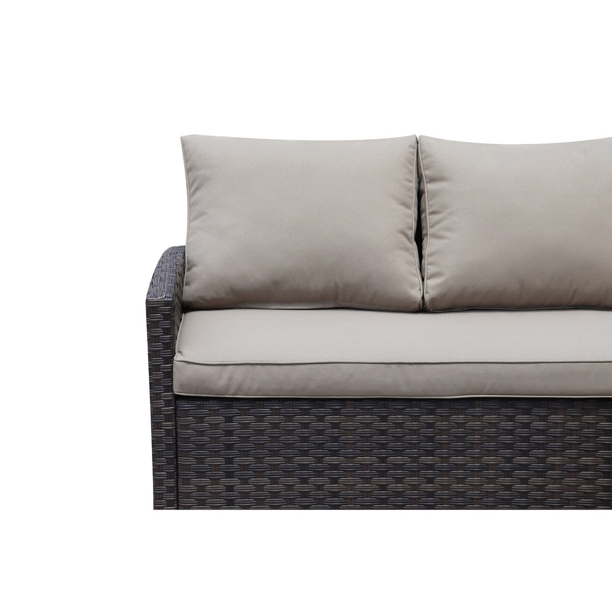 6pcs Outdoor PE Rattan Sofa Set with Removable Cushions