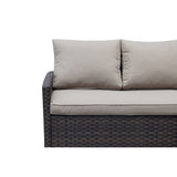 6pcs Outdoor PE Rattan Sofa Set with Removable Cushions