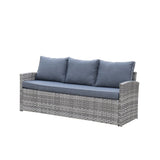 6pcs Outdoor PE Rattan Sofa Set with Removable Cushions