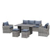 6pcs Outdoor PE Rattan Sofa Set with Removable Cushions