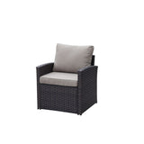 6pcs Outdoor PE Rattan Sofa Set with Removable Cushions
