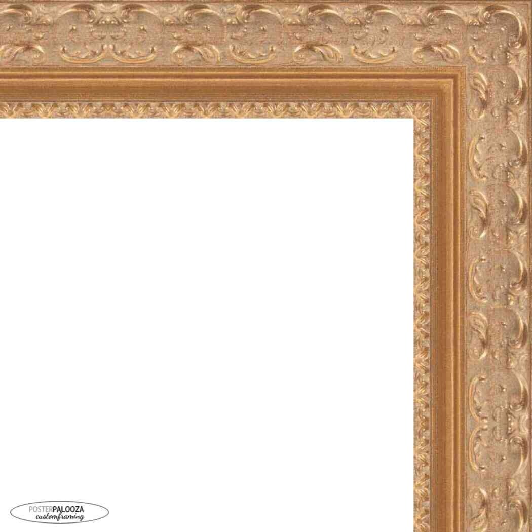 6x12 Ornate Gold Complete Wood Picture Frame with UV Acrylic, Foam Board Backing, & Hardware