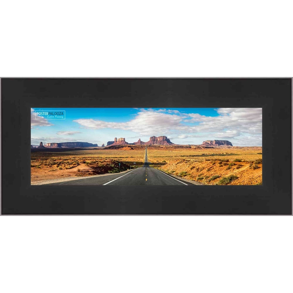 6x18 Contemporary Black Complete Wood Picture Frame with UV Acrylic, Foam Board Backing, & Hardware