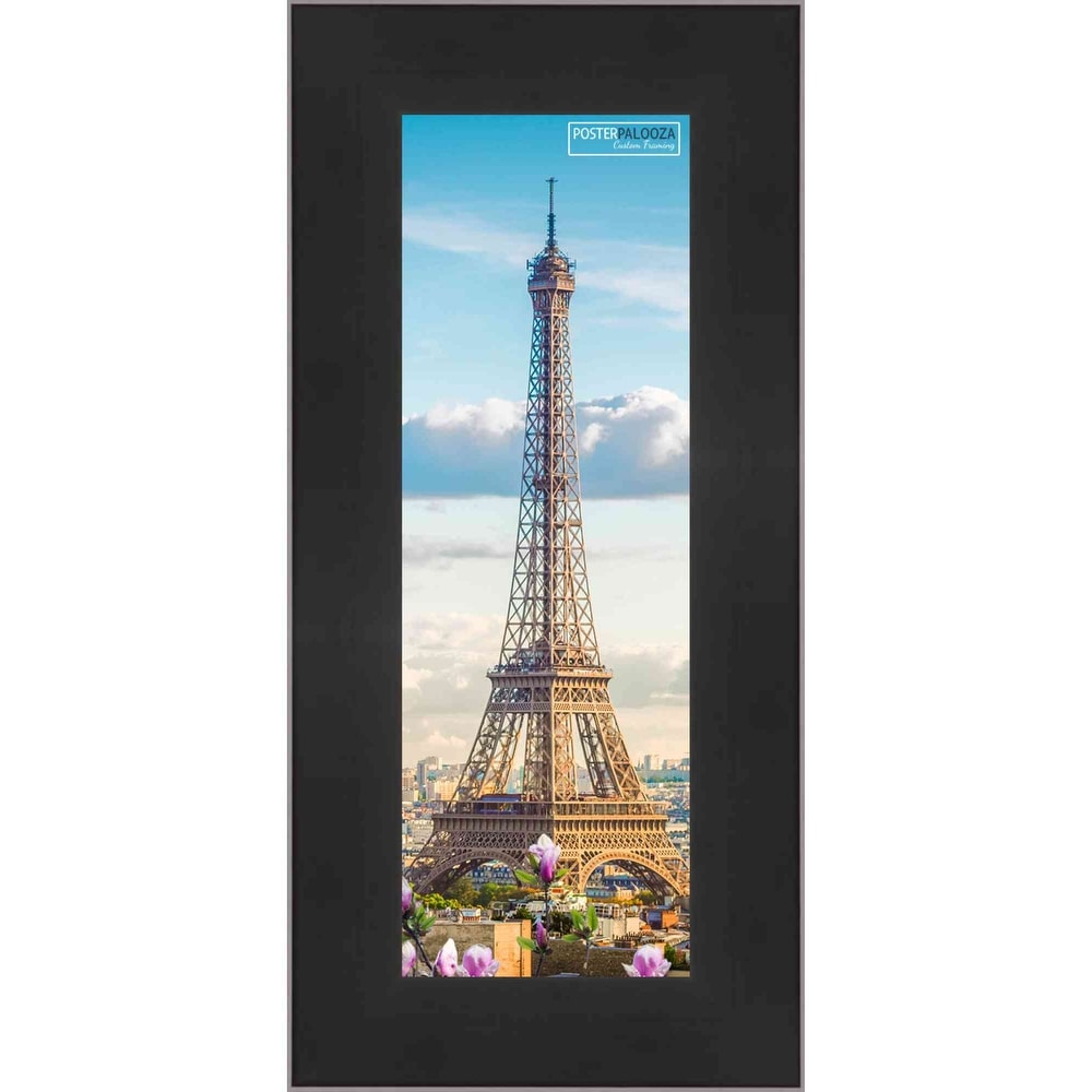 6x18 Contemporary Black Complete Wood Picture Frame with UV Acrylic, Foam Board Backing, & Hardware