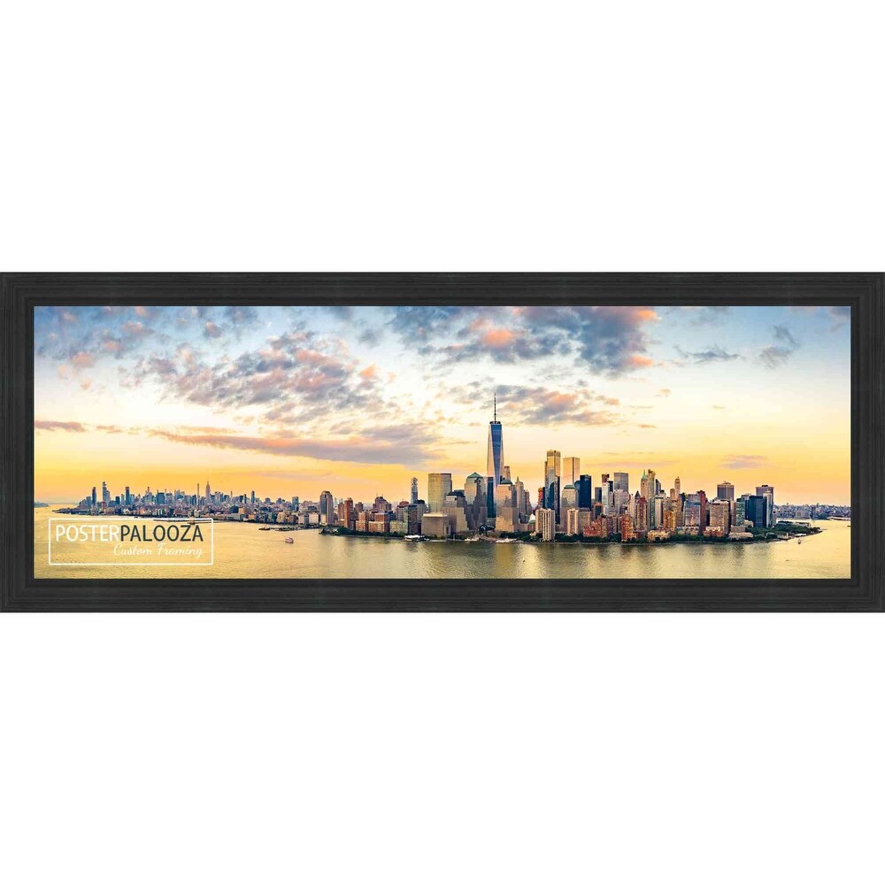 6x18 Traditional Black Complete Wood Picture Frame with UV Acrylic, Foam Board Backing, & Hardware