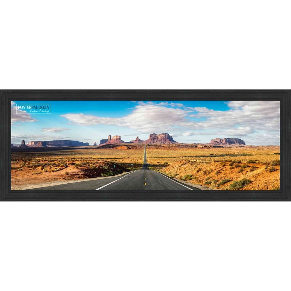 6x18 Traditional Black Complete Wood Picture Frame with UV Acrylic, Foam Board Backing, & Hardware