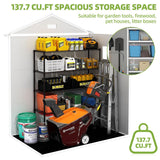 6x4.4FT Outdoor Resin Plastic Storage Shed with Floor, Lockable Doors