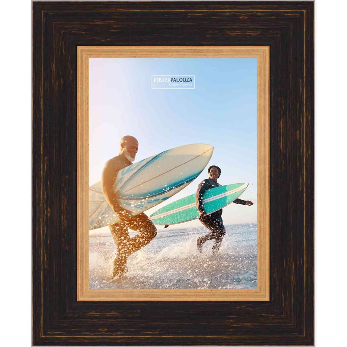 6x8 Traditional Black Complete Wood Picture Frame with UV Acrylic, Foam Board Backing, & Hardware