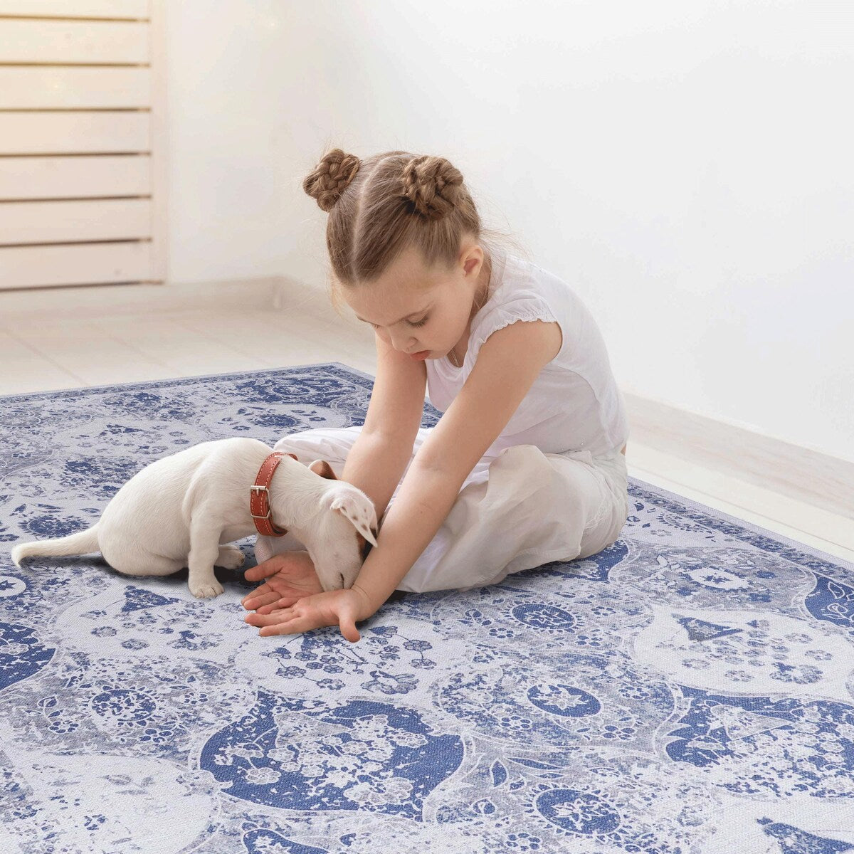 6x9 Area Rugs,Non Slip Floor Carpet,Low Pile Water Repellent,Ultra Soft Faux Wool Vintage Moroccan Rugs for Living Room Bedroom