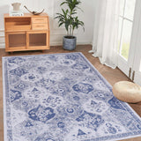 6x9 Area Rugs,Non Slip Floor Carpet,Low Pile Water Repellent,Ultra Soft Faux Wool Vintage Moroccan Rugs for Living Room Bedroom