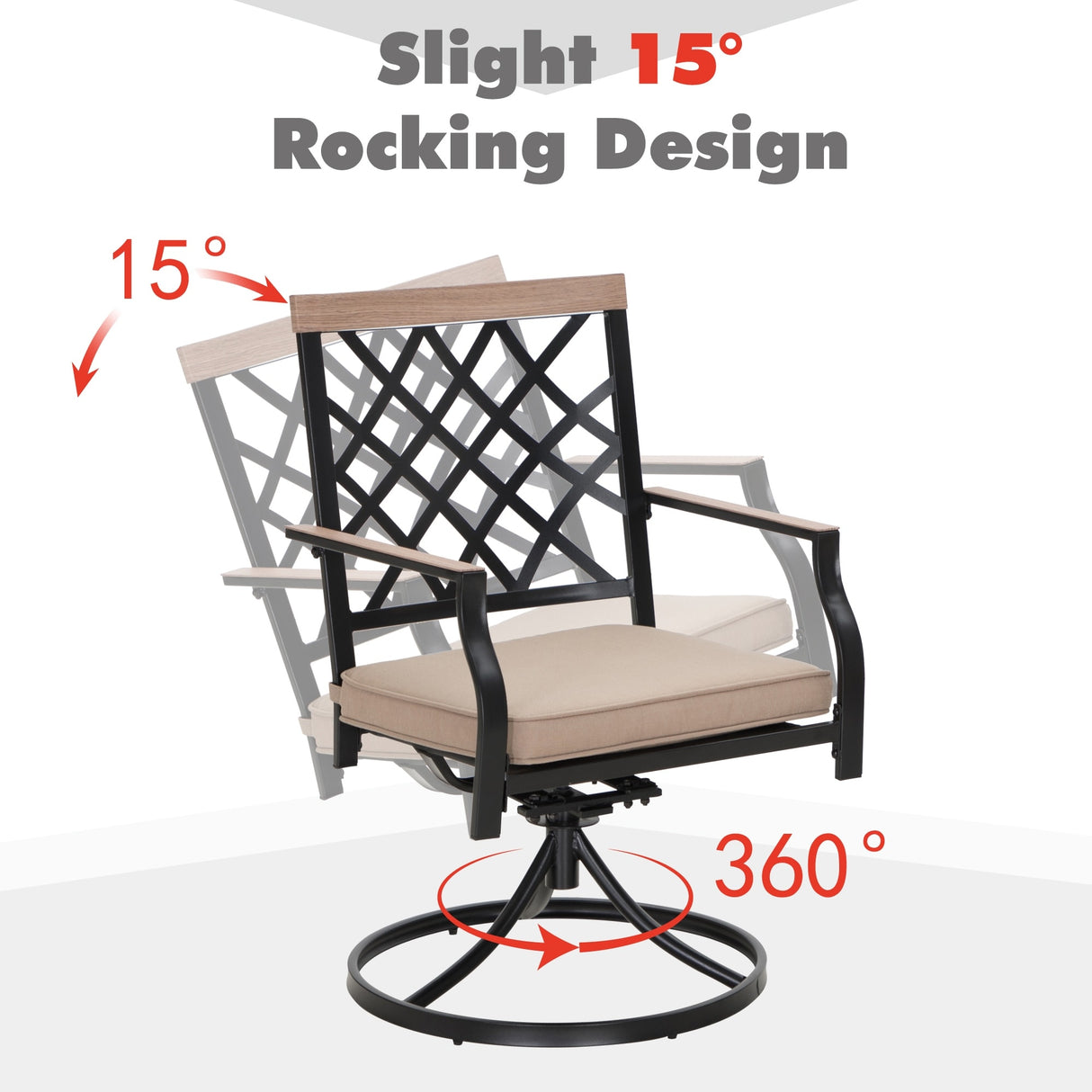 MAISON ARTS 7/9-Piece Outdoor Patio Dining Set, 6/8 Metal Swivel Dining Chairs, 1 Rectangular Expandable Table