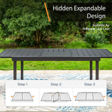 MAISON ARTS 7/9-Piece Outdoor Patio Dining Set, 6/8 Metal Swivel Dining Chairs, 1 Rectangular Expandable Table