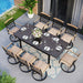 MAISON ARTS 7/9-Piece Outdoor Patio Dining Set, 6/8 Metal Swivel Dining Chairs, 1 Rectangular Expandable Table