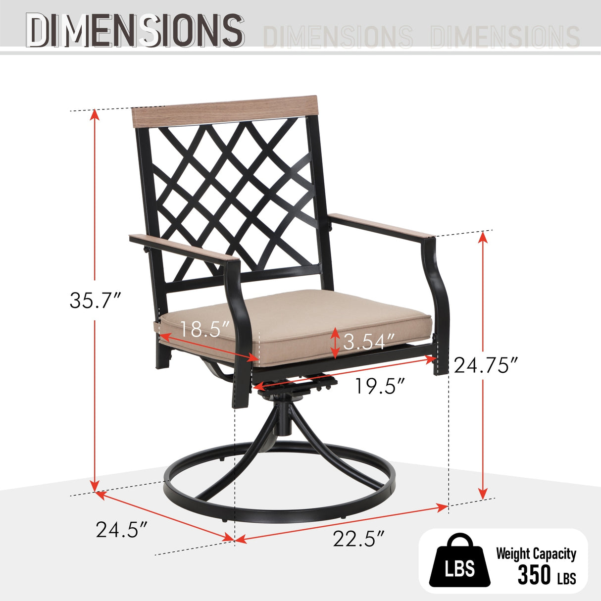 MAISON ARTS 7/9-Piece Outdoor Patio Dining Set, 6/8 Metal Swivel Dining Chairs, 1 Rectangular Expandable Table
