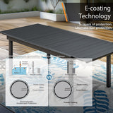 MAISON ARTS 7/9-Piece Outdoor Patio Dining Set, 6/8 Metal Swivel Dining Chairs, 1 Rectangular Expandable Table