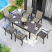 MAISON ARTS 7/9-Piece Patio Dining Set with Metal Expandable Table and Textilene Fabric Padded Armchairs