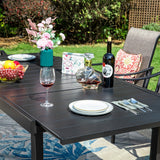 MAISON ARTS 7/9-Piece Patio Dining Set with Metal Expandable Table and Textilene Fabric Padded Armchairs