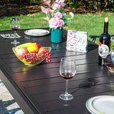 MAISON ARTS 7/9-Piece Patio Dining Set with Metal Expandable Table and Textilene Fabric Padded Armchairs