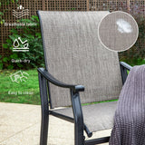 MAISON ARTS 7/9-Piece Patio Dining Set with Metal Expandable Table and Textilene Fabric Padded Armchairs