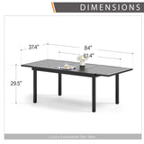 MAISON ARTS 7/9-Piece Patio Dining Set with Metal Expandable Table and Textilene Fabric Padded Armchairs