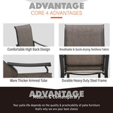 MAISON ARTS 7/9-Piece Patio Dining Set with Metal Expandable Table and Textilene Fabric Padded Armchairs