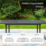 MAISON ARTS 7/9-Piece Patio Dining Set with Metal Expandable Table and Textilene Fabric Padded Armchairs