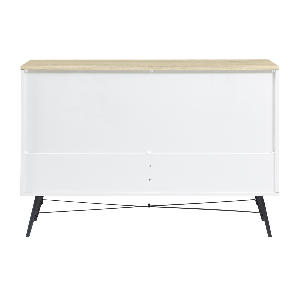 7 Drawer Dresser for Bedroom with Deep Drawers, Wood Dressers & Chest of Drawers, Modern White Long Dressers White & oak